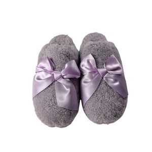 UGG Addison Slippers Womens 10 Lavender Fog Purple Bow Faux Shearling New
